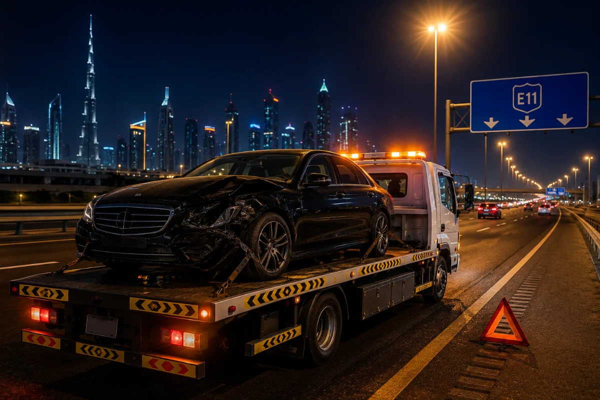 low sports car being loaded on flatbed with ramps